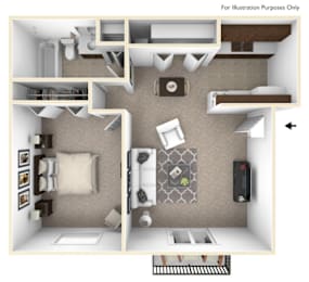 1 bed, 1 bath, 550 sqft, $976