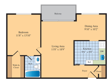 1 bed, 1 bath, 731 sqft, $1,796