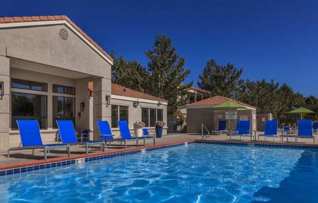 Sagecliff Apartments Pool Area and Lounge Chairs