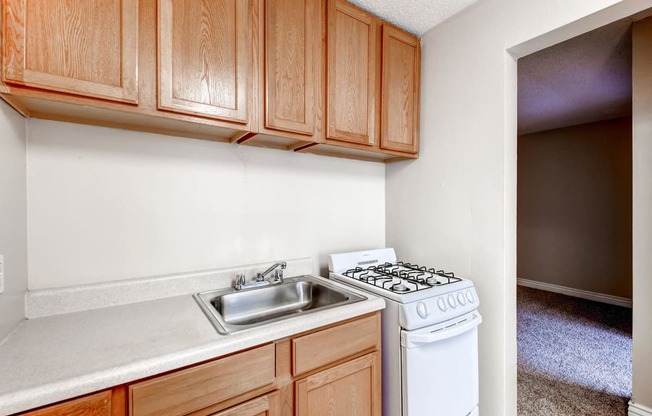 A standard Kitchen at Fountainhead Apartments, Denver, 80203