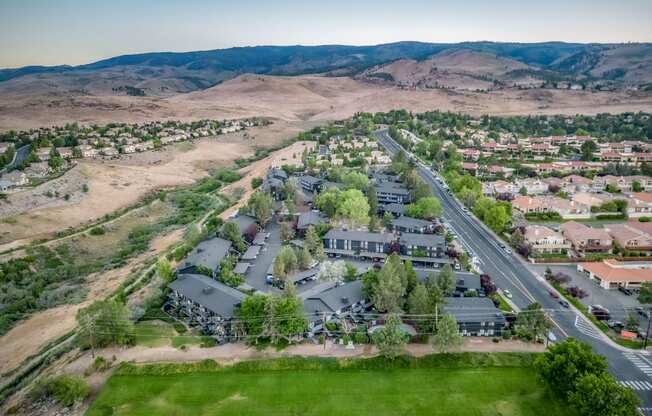 Ascent on Steamboat Apartments Drone shot of Community and Landscaping