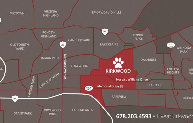 The Kirkwood Neighborhood Map, at The Kirkwood, Atlanta, Georgia