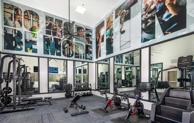 Gym with cardio equipment