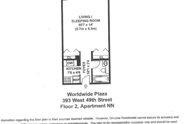 Studio, 1 bath, 407 sqft, $3,650, Unit 2NN