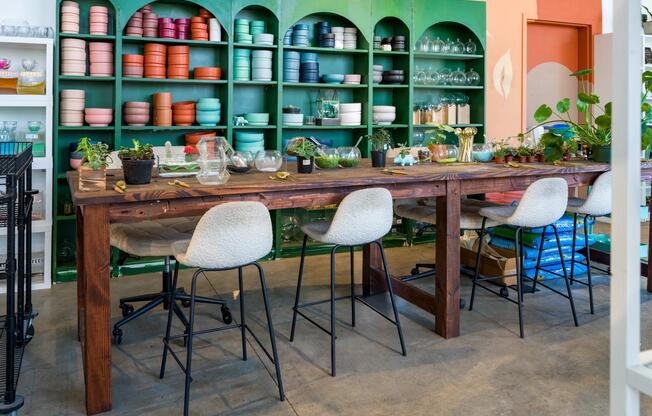 Gather with friends or join a creative workshop at Jade & Clover—just steps from your door at Modera Gulch.