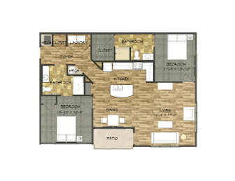 2 beds, 2 baths, 1,177 sqft, $1,685