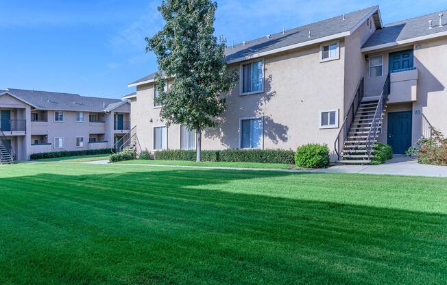 a large lawn in front of a house