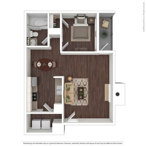 1 bed, 1 bath, 704 sqft, $1,400