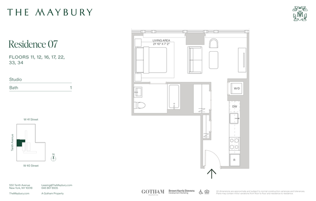 1 bed, 1 bath, $4,150, Unit 1607