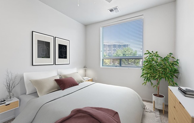 bedroom with large window