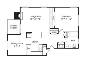 1 bed, 1 bath, 704 sqft, $1,829