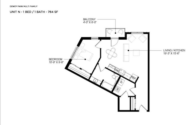 1 bed, 1 bath, 744 sqft, $1,445, Unit 205 - ADA