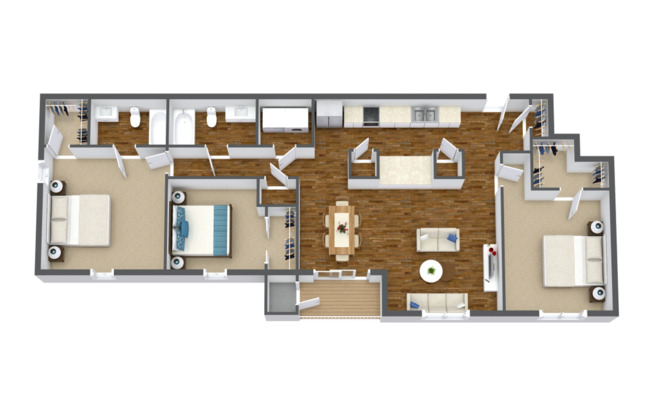 3 beds, 2 baths, 1,250 sqft, $1,399, Unit 7318