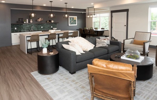 sky lounge with kitchen and seating for entertaining  at Shady Oak Crossing, Minnesota, 55343