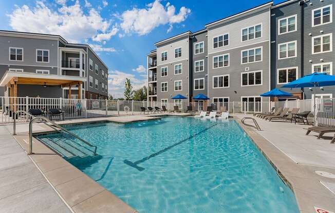 Cool Blue Swimming Pool at The Edison at Chapel Hills, Colorado, 80920