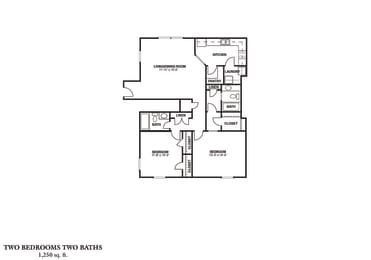 2 beds, 2 baths, 1,272 sqft, $1,305