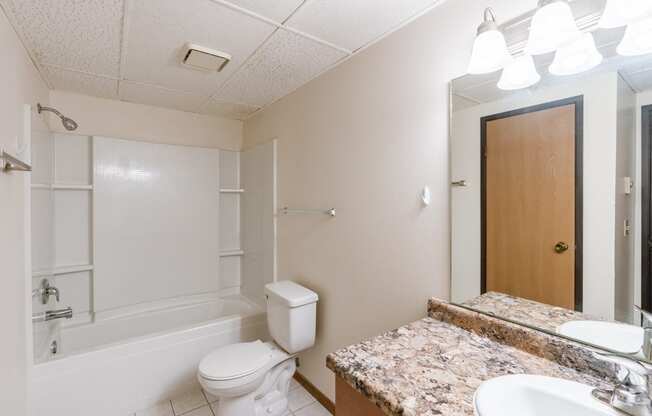 a bathroom with a sink and a toilet and a shower at France, Fargo, ND 58103   at France, Fargo, ND