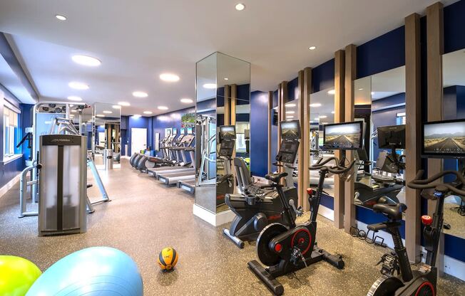 a gym with cardio machines and weights at the renaissance atlantic city convention center