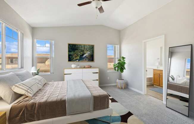 spacious bedroom at Caviata at Kiley Ranch