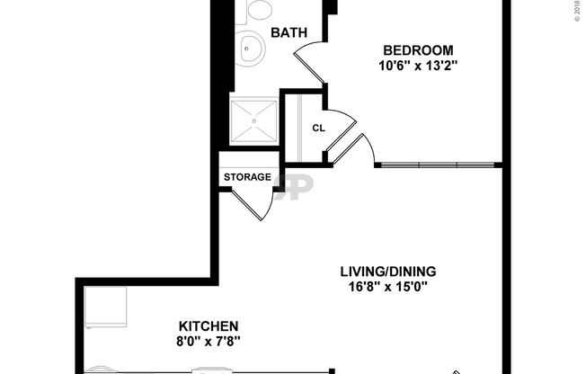 1 bed, 1 bath, 579 sqft, $1,780