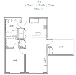 1 bed, 1 bath, 985 sqft, $2,294