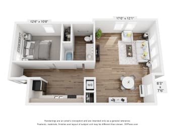 1 bed, 1 bath, 791 sqft, $1,695