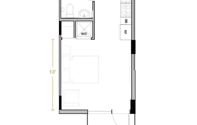 Studio, 1 bath, 362 sqft, $1,995, Unit 311