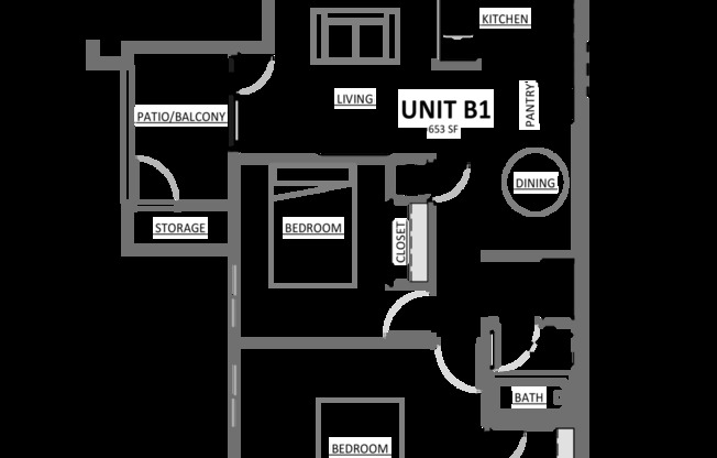 2 beds, 1 bath, 696 sqft, $1,084