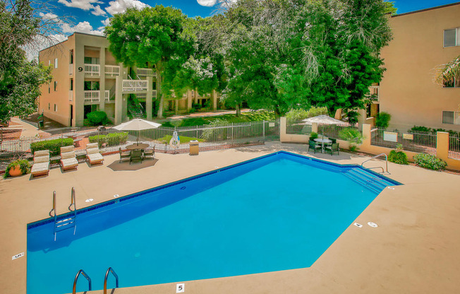 Sparkling pool at Pavilions at Pantano Apartments in Tucson, AZ!