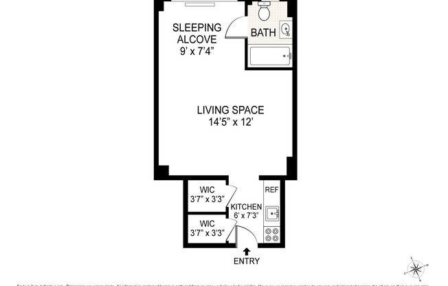 Studio, 1 bath, $3,200, Unit 405