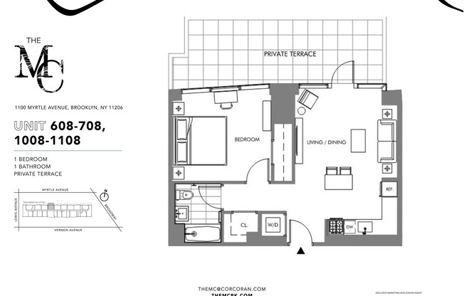 1 bed, 1 bath, $3,514, Unit 608