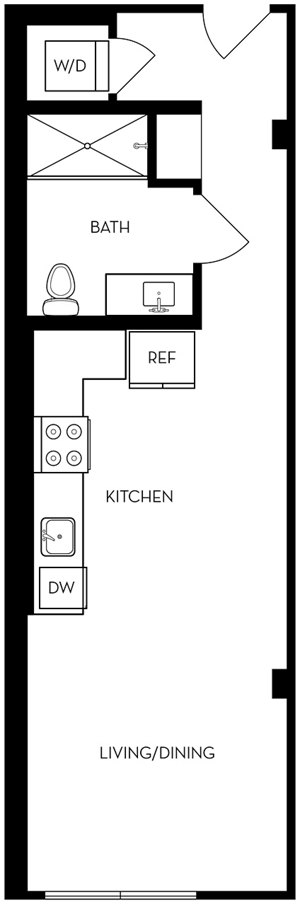 Studio, 1 bath, 477 sqft, $2,144