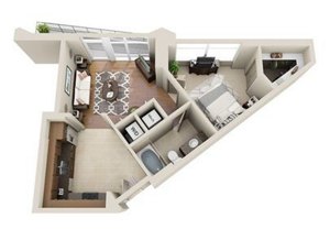1 bed, 1 bath, 769 sqft, $2,945