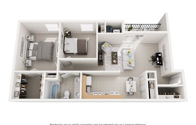 2 beds, 1 bath, 945 sqft, $970, Unit 459-3