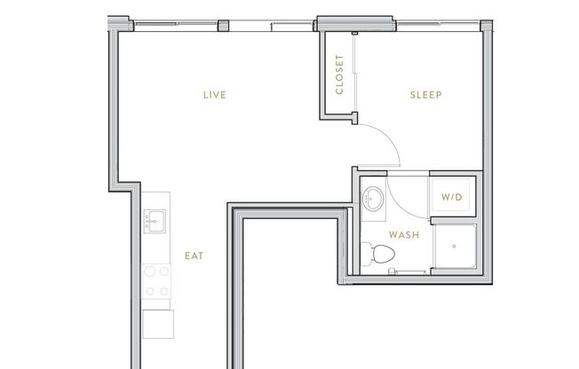 1 bed, 1 bath, 510 sqft, $2,295, Unit 507