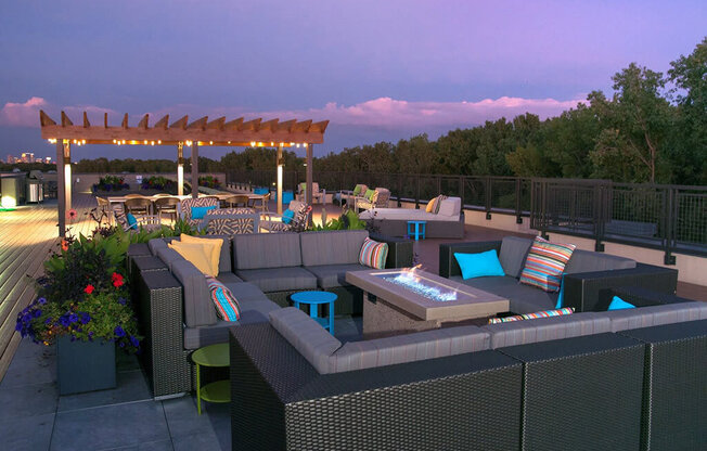 Posh Lounge Area On Roof at Overlook on the Creek, Minnetonka, MN, 55305