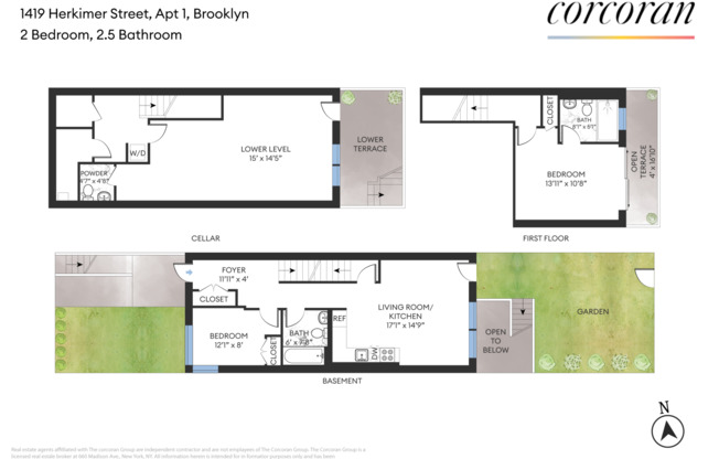 2 beds, 3 baths, 1,200 sqft, $3,950, Unit 1