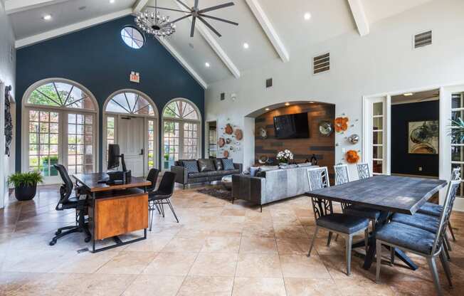 the lobby at the bradley braddock road station apartments