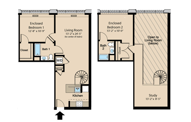 2 beds, 2 baths, 1,279 sqft, $2,450, Unit 116