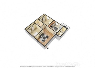 2 beds, 1 bath, 850 sqft, $1,080