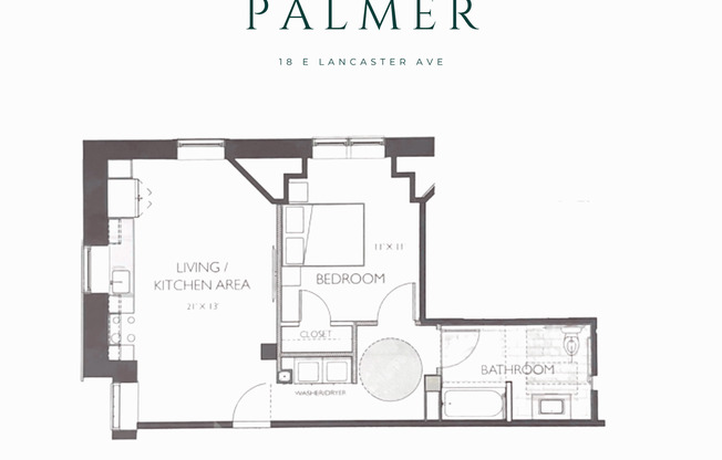 1 bed, 1 bath, 660 sqft, $1,825, Unit 202