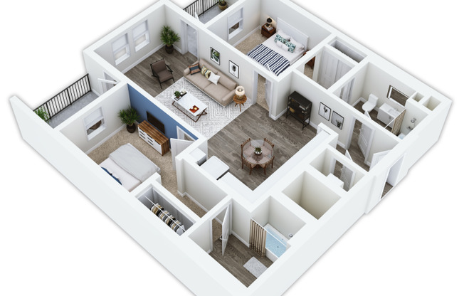 2 beds, 2 baths, 1,047 sqft, $2,595