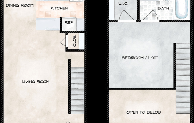 Studio, 1 bath, 540 sqft, $1,120
