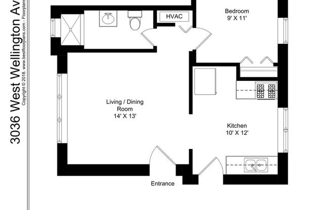1 bed, 1 bath, 569 sqft, $1,595, Unit 3036-2