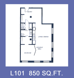 1 bed, 1 bath, 861 sqft, $1,280