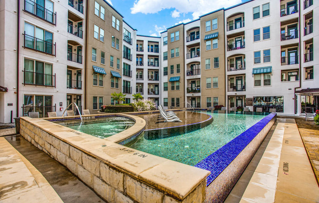 Stunning Pool and Spa at The Monterey by Windsor, Dallas, Texas