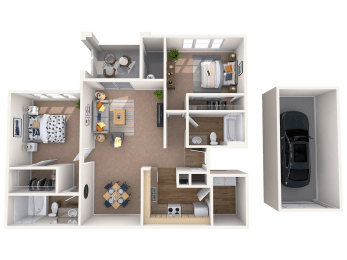 2 beds, 2 baths, 1,110 sqft, $1,810