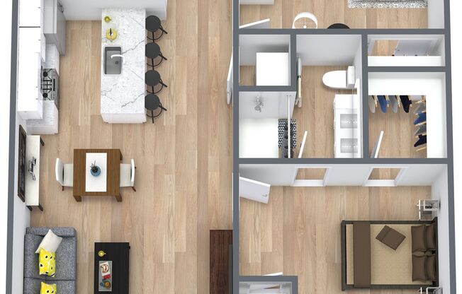 1 bed, 2 baths, 910 sqft, $1,944, Unit 222