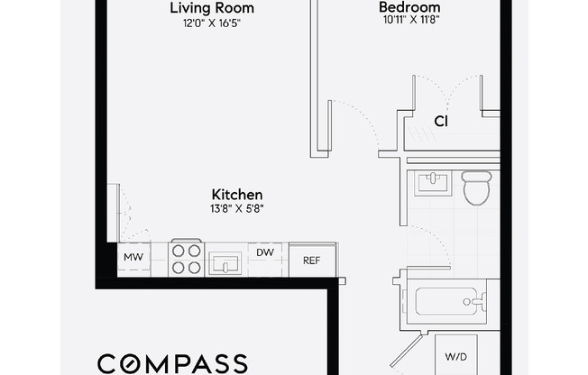 1 bed, 1 bath, 726 sqft, $5,300, Unit 36D