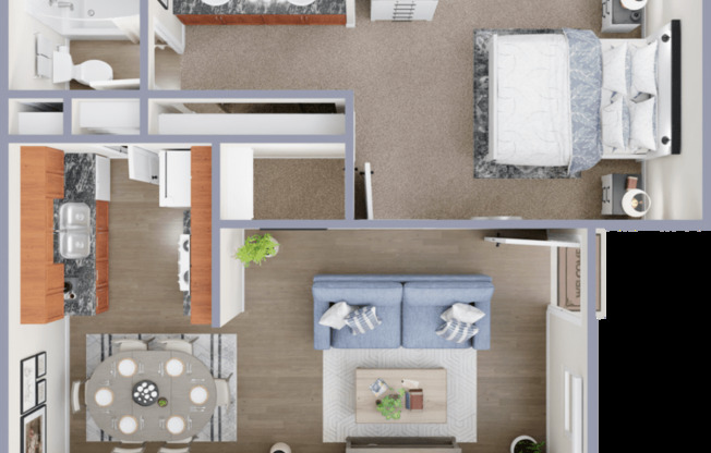 1 bed, 1 bath, 560 sqft, $1,259